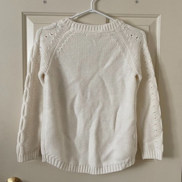 Nevada Cable Knit White Sweater Size Youth Med (10-12) - Picture 4 of 4